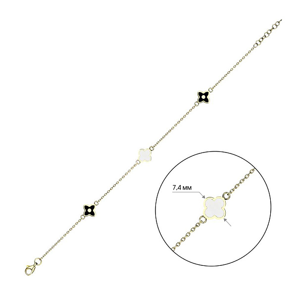 Браслет из желтого золота с эмалью (арт. 324098жебчн) – изображение 3