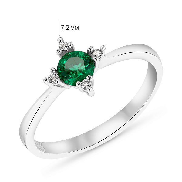 Каблучка з білого золота з фіанітами (арт. 153254бз) – зображення 4