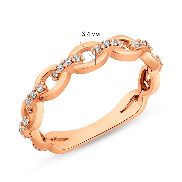 Каблучка Ланки з червоного золота з фіанітами (арт. 156428) – зображення 5