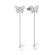 Золотые серьги Бабочки с бриллиантами (арт. Т011765015б)