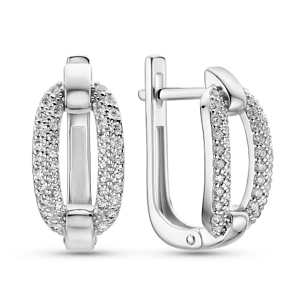 Сережки з білого золота з діамантами (арт. С011540030б) – зображення 1