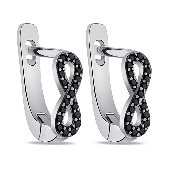 Сережки Бесконечность из серебра с фианитами (арт. 7502/9130ч)