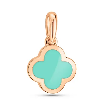 Золотий кулон Конюшина з емаллю (арт. 130849Дебрз)