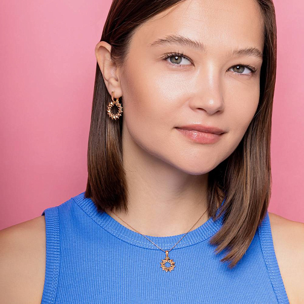 Золотий підвіс без каміння (арт. 424882/15) – зображення 3