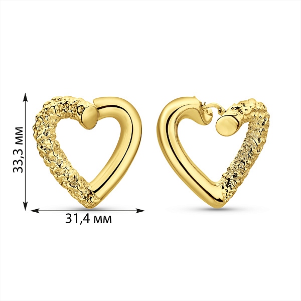 Золотые серьги Francelli Сердце (арт. е1091972/30ж) – изображение 4