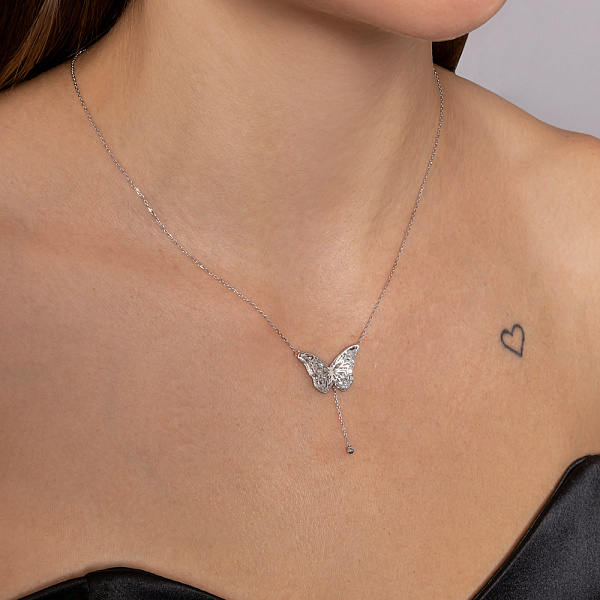 Колье из белого золота Бабочка Francelli (арт. 361428б) – изображение 3