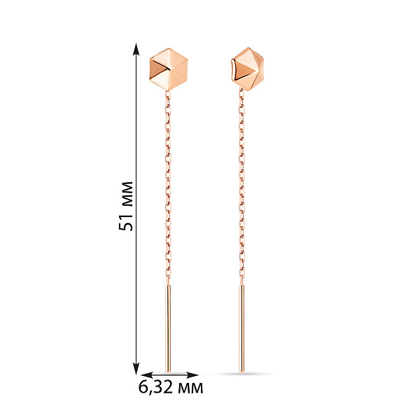 Золоті сережки-ланцюжки (арт. 107471) – зображення 2