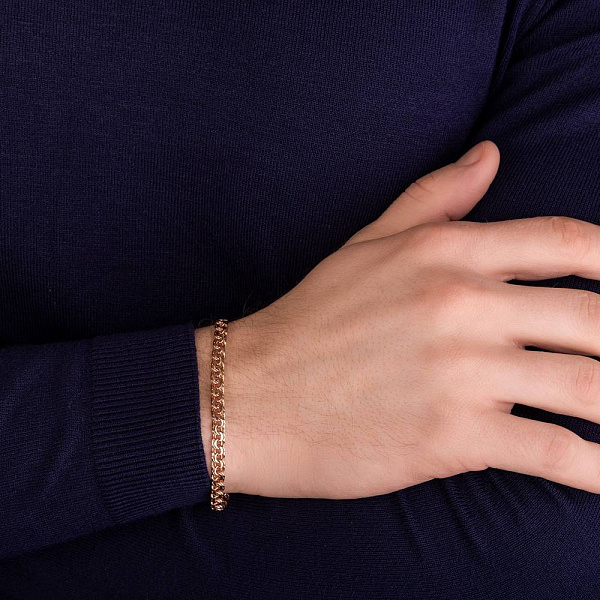 Золотий браслет плетіння Бісмарк (арт. ц305123Д) – зображення 2