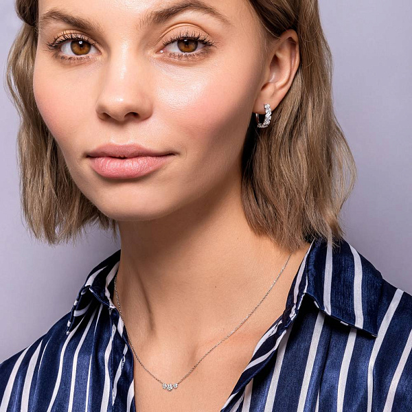 Кольє з білого золота з діамантами (арт. Ц011675015б) – зображення 4