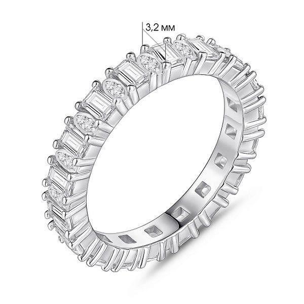 Серебряное кольцо с дорожкой из фианитов (арт. 7501/8253) – изображение 2