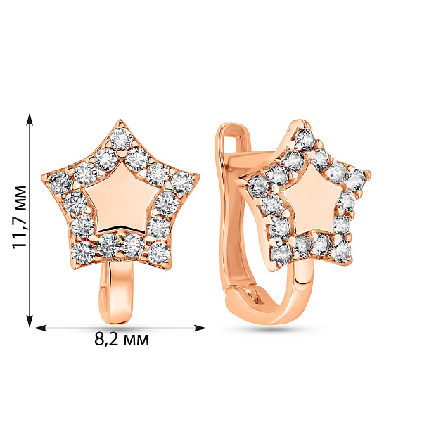 Золотые детские серьги "Звездочки"  (арт. 109371) – изображение 2