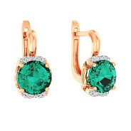 Сережки золоті з кварцом і фіанітами (арт. 111157Пз)