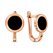 Фото Золотые серьги с эмалью Лýна (арт. 111216еч)