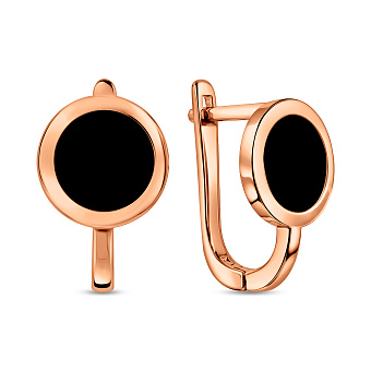 Золотые серьги с эмалью Лýна (арт. 111216еч)