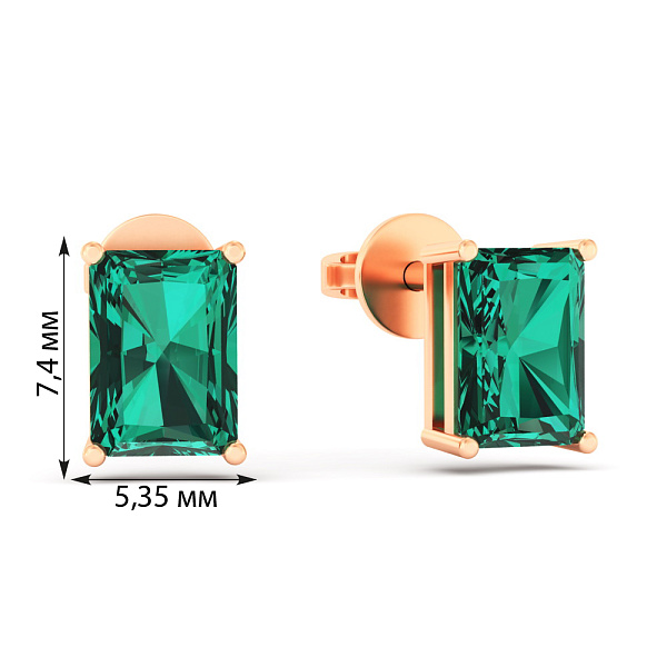 Золоті сережки-пусети з кварцом (арт. 111231Пз) – зображення 2