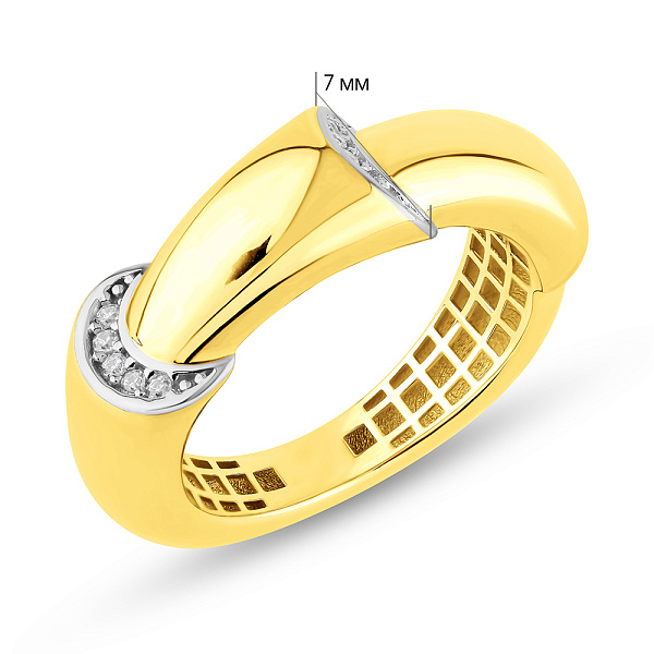 Каблучка з жовтого золота з фіанітами (арт. 156232ж) – зображення 2
