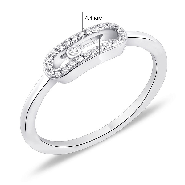 Каблучка срібна з фіанітами (арт. 7501/3739/1) – зображення 2