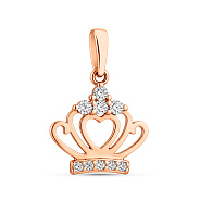 Фото Золотая подвеска Корона с фианитами (арт. 441118)