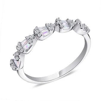 Срібна каблучка з фіанітами різної форми (арт. 7501/5776)