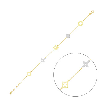 Фото Браслет с фианитом из желтого и белого золота (арт. 324595жб)