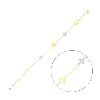 Браслет с фианитом из желтого и белого золота (арт. 324595жб)