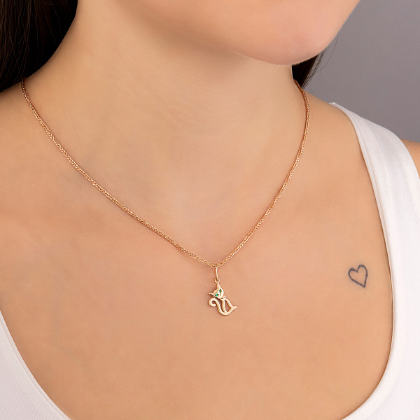 Золотой подвес Котик с фианитами (арт. 4401012з) – изображение 2