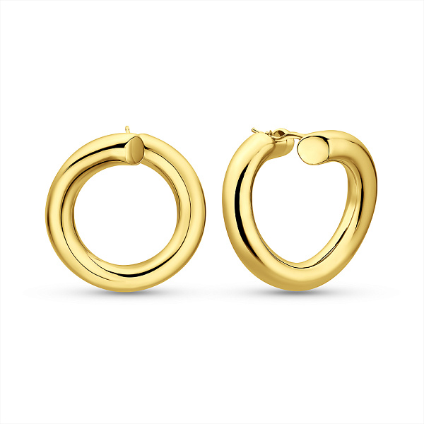 Золотые серьги-кольца Francelli без камней (арт. е1091981/30ж) – изображение 1