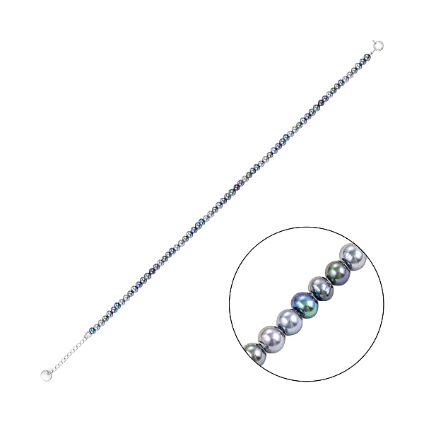 Серебряный браслет с жемчужинами (арт. 7509/5563жс) – изображение 1