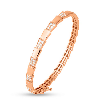 Браслет из красного золота Змея с фианитами (арт. 3261004)