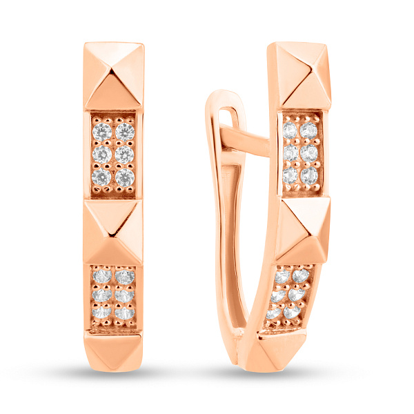 Золоті сережки з фіанітами (арт. 1091517) – зображення 1