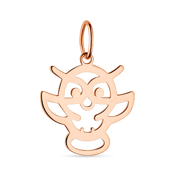 Фото Золотой подвес "Сова" без камней (арт. 424535)