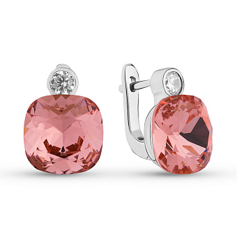 Сережки зі срібла з рожевими і білими фіанітами (арт. 7502/2184621цр)