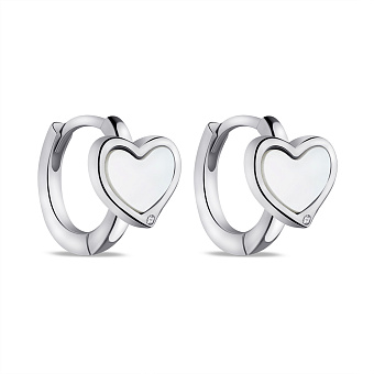 Серебряные серьги с фианитами и перламутром (арт. 7502/9597/10п)