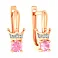 Детские золотые сережки с розовыми и белыми фианитами (арт. 110817р) – изображение 1