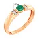 Золотое кольцо с изумрудом и бриллиантами (арт. К011067и) – изображение 2