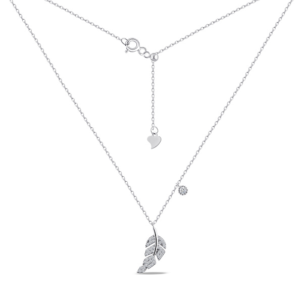 Серебряное колье Перо с фианитами (арт. 7507/КЛ2Ф/3011Ш-42) – изображение 2