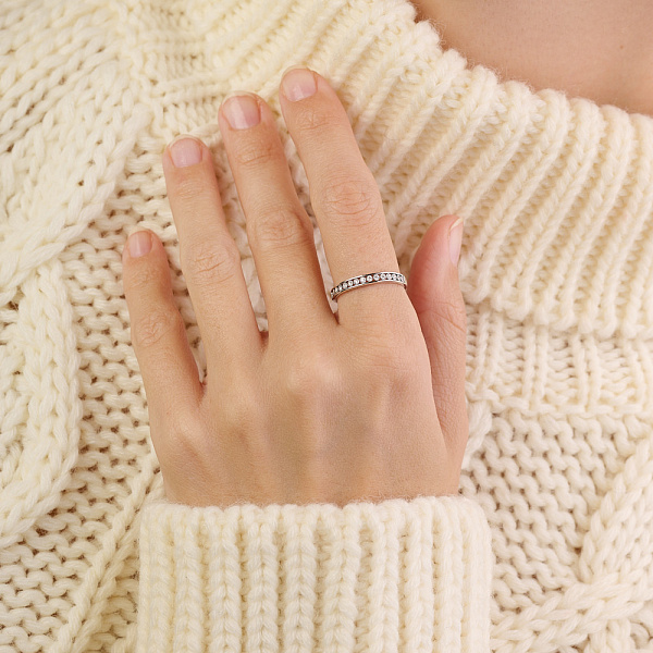 Каблучка з білого золота з діамантами (арт. К341231010б) – зображення 2