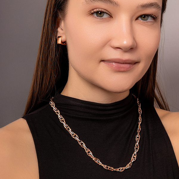 Колье из комбинированного золота (арт. 352248кб) – изображение 4