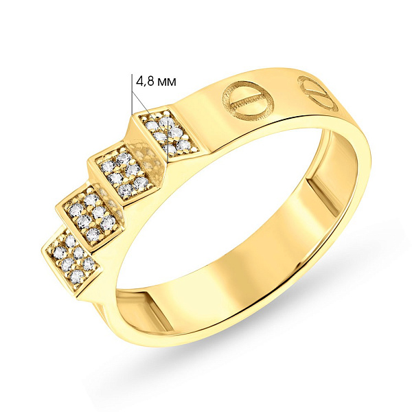 Кольцо из желтого золота с фианитами (арт. 155205ж) – изображение 2