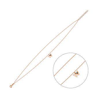 Золотой браслет на ногу с подвесками (арт. 326974брзн)