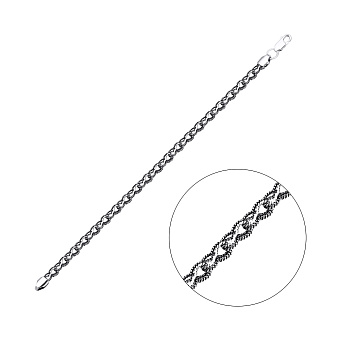 Фото Срібний ланцюговий браслет на руку Фантазійного плетіння (арт. 7909/2051-ч)