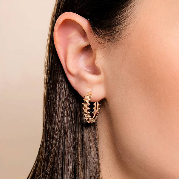 Золотые серьги-кольца (арт. 1091466/20) – изображение 2
