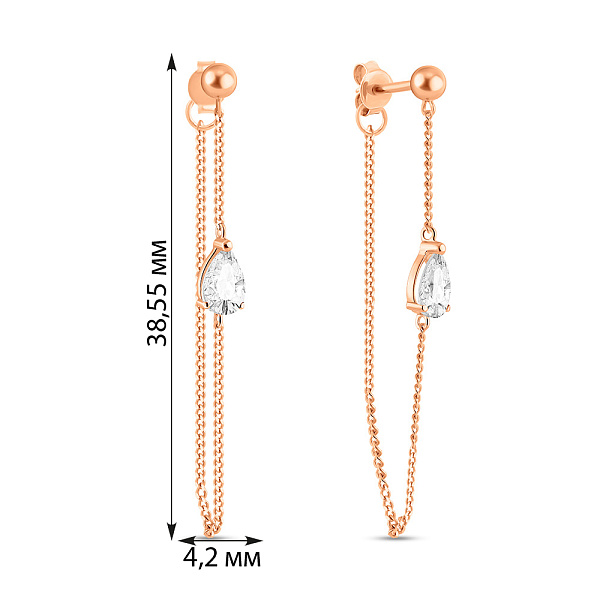 Золоті сережки з фіанітами (арт. 110092/1) – зображення 4