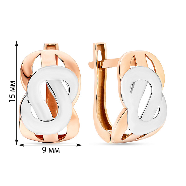 Серьги из красного и белого золота (арт. 106718кб) – изображение 3