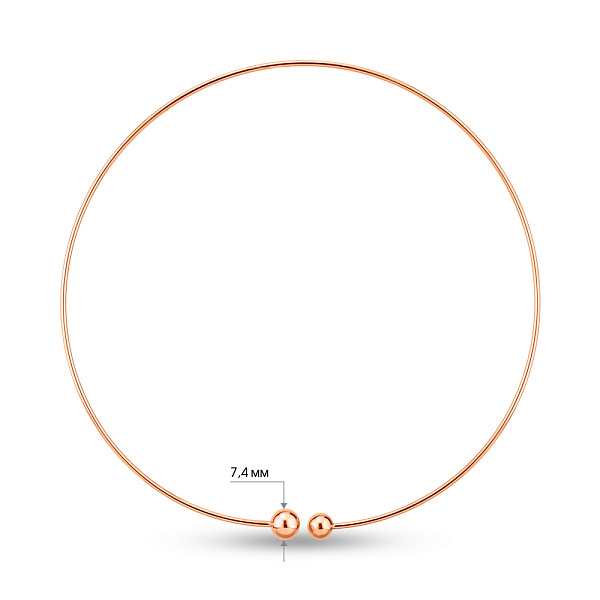 Жесткое золотое колье с шариками (арт. 360269) – изображение 5