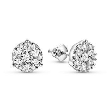 Фото Пусети з білого золота з діамантами  (арт. С341587090б)