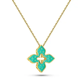 Колье из желтого золота Клевер с эмалью (арт. 352846/15жебрз)