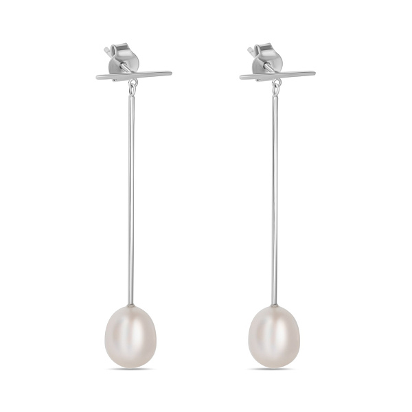 Серебряные пусеты с жемчугом Trendy Style (арт. 7518/5744жб) – изображение 1