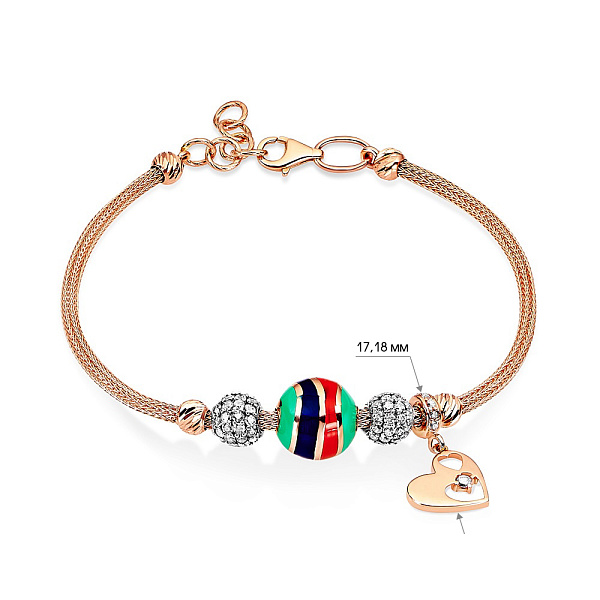 Браслет из золота с эмалью и фианитами (арт. 325053еП1) – изображение 2