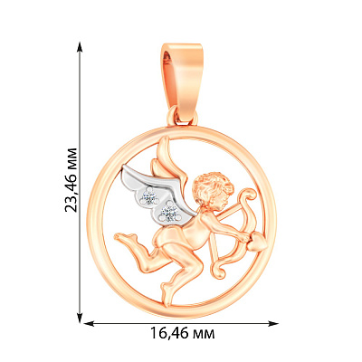 Золотая подвеска «Ангел» с фианитами (арт. 440619)
